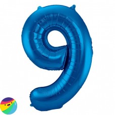 Folija balon - Številka 9 Modre barve Folija balon - Številka 9 Modre barve